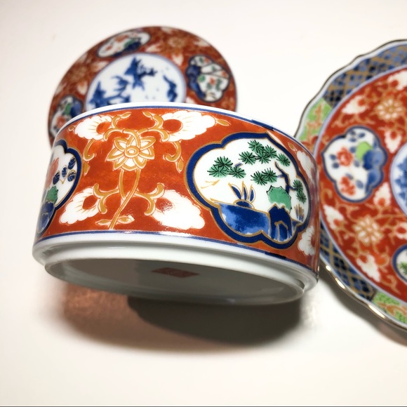 Vintage ornate Takahashi Imari style 3 piece candy/trinket bowl set - Picture 8 of 11